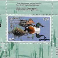 2026 "Evening Reflections - Northern Shoveler" Joseph Koensgen Signed Stamp